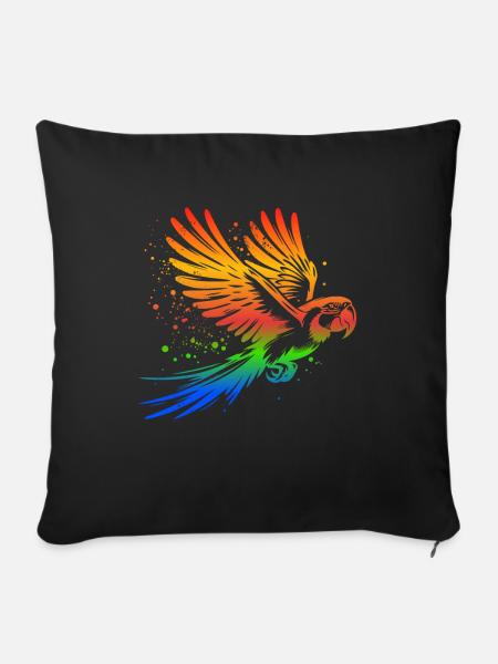 Papageie Spruch - Sofakissenbezug 45 x 45 cm - Schwarz