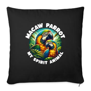 Funny Parrot Sayings - Sofa pillowcase 17,3'' x 17,3'' (45 x 45 cm) - black - Front