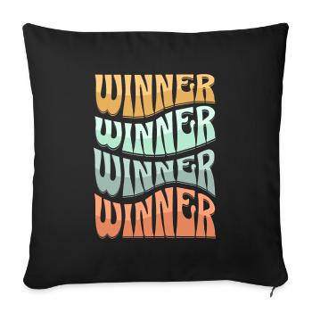 Gewinner - Sofakissenbezug 45 x 45 cm - Schwarz - Vorne