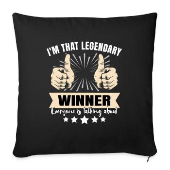 Legendärer Gewinner - Sofakissenbezug 45 x 45 cm - Schwarz - Vorne