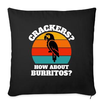 Funny Parrot Sayings - Sofa pillowcase 17,3'' x 17,3'' (45 x 45 cm) - black - Front