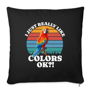 J’adore le prononce Parrot - Housse de coussin décorative 45 x 45 cm - noir - Devant