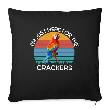 Funny Parrot Sayings - Sofa pillowcase 17,3'' x 17,3'' (45 x 45 cm) - black - Front