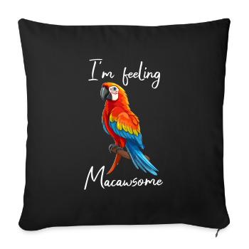 Funny Parrot Sayings - Sofa pillowcase 17,3'' x 17,3'' (45 x 45 cm) - black - Front