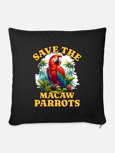 Save Papageie - Sofakissenbezug 45 x 45 cm - Schwarz