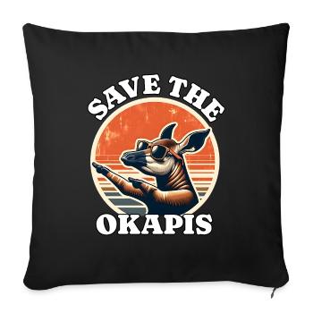 Save Okapi - Sofa pillowcase 17,3'' x 17,3'' (45 x 45 cm) - black - Front