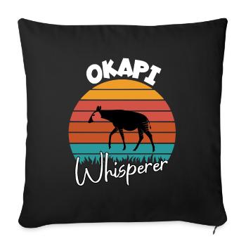 Okapi Flüsterer - Sofakissenbezug 45 x 45 cm - Schwarz - Vorne
