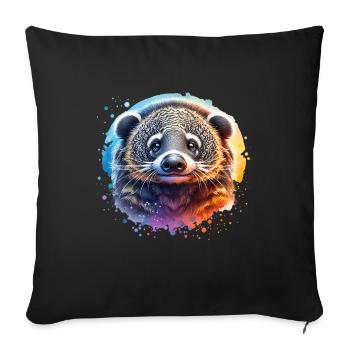 Raccoon bear Binturong - Sofa pillowcase 17,3'' x 17,3'' (45 x 45 cm) - black - Front