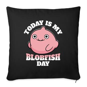 Blobfisch Blobfish - Sofakissenbezug 45 x 45 cm - Schwarz - Vorne