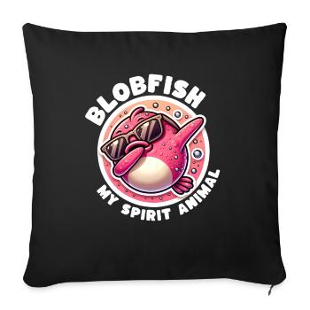 Dictons amusants de Blobfish - Housse de coussin décorative 45 x 45 cm - noir - Devant