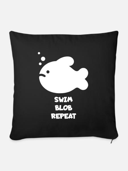 Blobfisch Sprüche Fische - Sofakissenbezug 45 x 45 cm - Schwarz