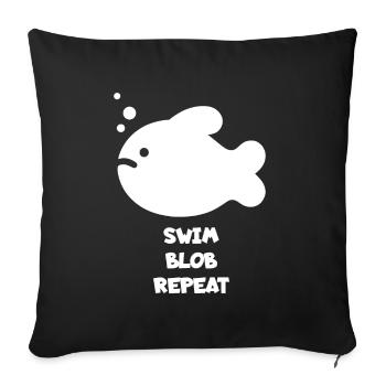 Blobfish Sayings Fish - Sofa pillowcase 17,3'' x 17,3'' (45 x 45 cm) - black - Front