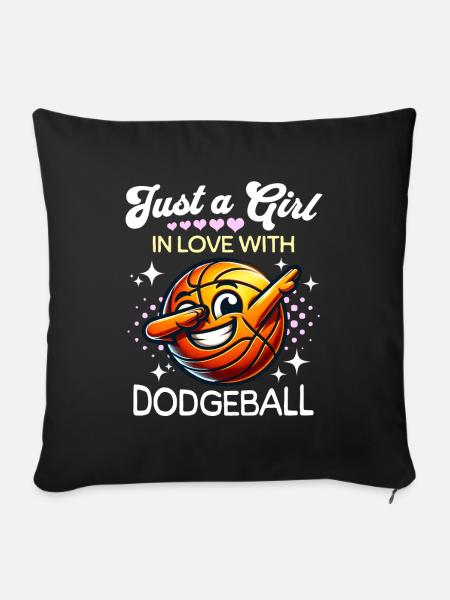 Dodgeball Mädchen - Sofakissenbezug 45 x 45 cm - Schwarz