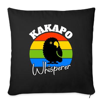 Night Parrot Whisperer - Sofa pillowcase 17,3'' x 17,3'' (45 x 45 cm) - black - Front