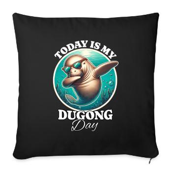 Manatee Dugong - Sofa pillowcase 17,3'' x 17,3'' (45 x 45 cm) - black - Front