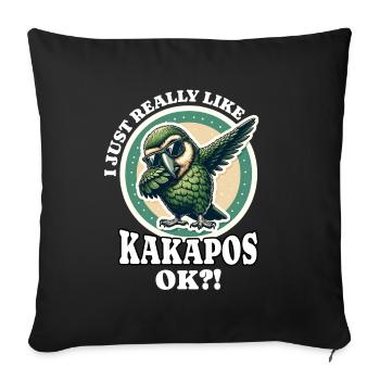 I Love Night Parrot Saying - Sofa pillowcase 17,3'' x 17,3'' (45 x 45 cm) - black - Front