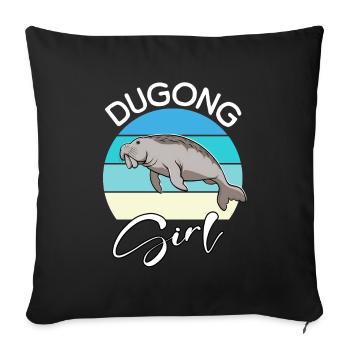 Dugong Fille Lamantin - Housse de coussin décorative 45 x 45 cm - noir - Devant