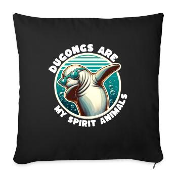 Dictons amusants de lamantins - Housse de coussin décorative 45 x 45 cm - noir - Devant