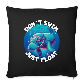 Dicton de lamantin - Housse de coussin décorative 45 x 45 cm - noir - Devant