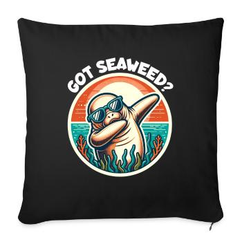Manatee Saying Dugong - Sofa pillowcase 17,3'' x 17,3'' (45 x 45 cm) - black - Front