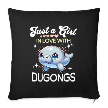 Manatee Fille Dugong - Housse de coussin décorative 45 x 45 cm - noir - Devant