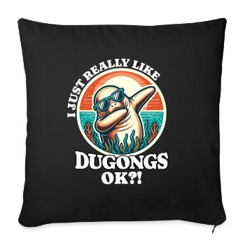 I Love Manatee Saying - Sofa pillowcase 17,3'' x 17,3'' (45 x 45 cm) - black - Front