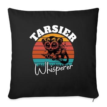 Gobelin lémurien chuchoteur - Housse de coussin décorative 45 x 45 cm - noir - Devant