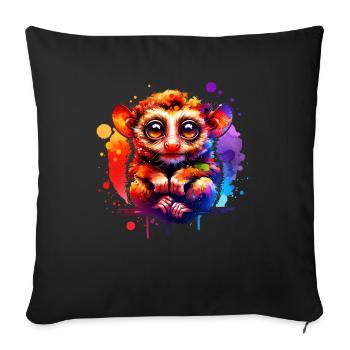 Tarsier Koboldmaki - Housse de coussin décorative 45 x 45 cm - noir - Devant