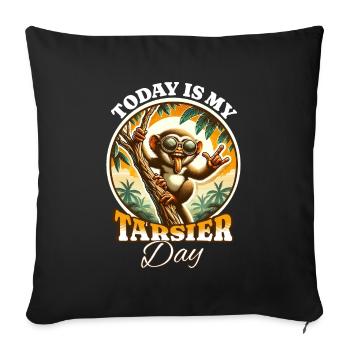 Koboldmaki Tarsier - Housse de coussin décorative 45 x 45 cm - noir - Devant