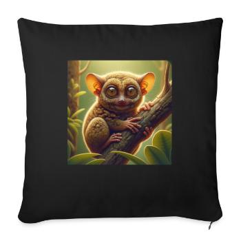 Tarsier Koboldmaki - Housse de coussin décorative 45 x 45 cm - noir - Devant