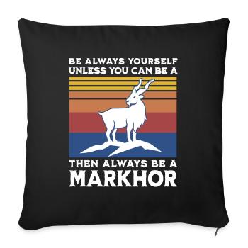 Dire de chèvre vissée - Housse de coussin décorative 45 x 45 cm - noir - Devant