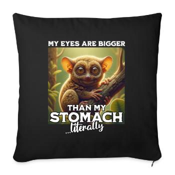 Koboldmaki Spruch Tarsier - Sofakissenbezug 45 x 45 cm - Schwarz - Vorne