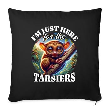 Drôles de dictons de tarsier - Housse de coussin décorative 45 x 45 cm - noir - Devant