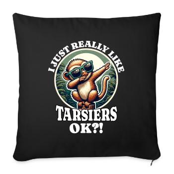 J’adore le dicton Tarsier - Housse de coussin décorative 45 x 45 cm - noir - Devant