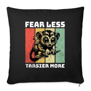 Tarsier Koboldmaki - Housse de coussin décorative 45 x 45 cm - noir - Devant