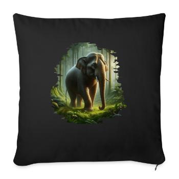 Sumatra Elefant - Sofakissenbezug 45 x 45 cm - Schwarz - Vorne