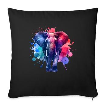 Éléphant de Sumatra - Housse de coussin décorative 45 x 45 cm - noir - Devant