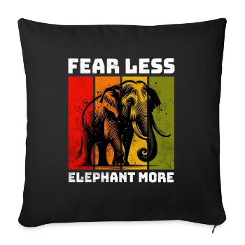 Sumatran Elephant Sumatra Elefant - Sofa pillowcase 17,3'' x 17,3'' (45 x 45 cm) - black - Front