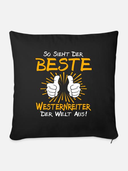 westernWesternreiter Geschenkidee - Sofakissenbezug 45 x 45 cm - Schwarz