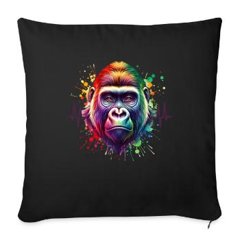 Cardio Mountain Gorilla ECG - Sofa pillowcase 17,3'' x 17,3'' (45 x 45 cm) - black - Front