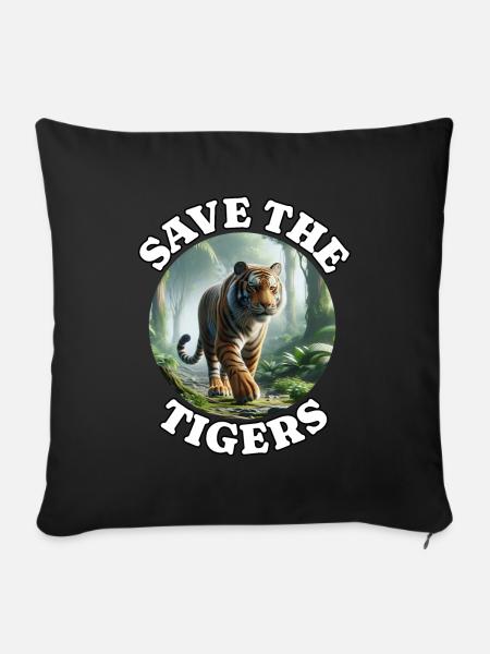 Sumatra Tiger - Sofakissenbezug 45 x 45 cm - Schwarz