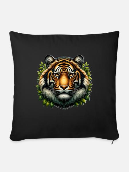 Sumatra Tiger - Sofakissenbezug 45 x 45 cm - Schwarz