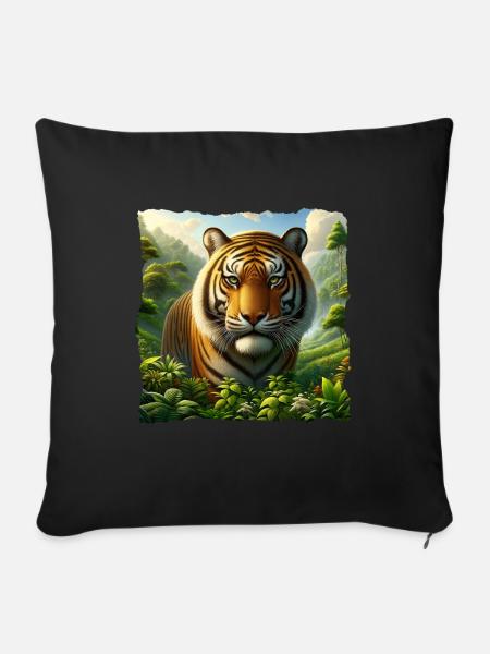 Sumatra Tiger - Sofakissenbezug 45 x 45 cm - Schwarz