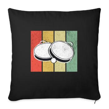 Tamburello Rétro - Housse de coussin décorative 45 x 45 cm - noir - Devant