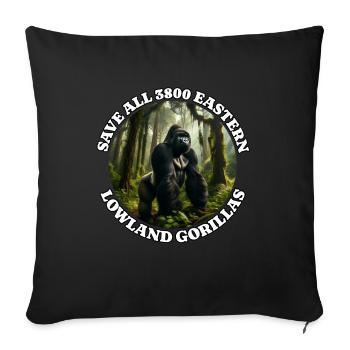 Sauvez Gorille gris - Housse de coussin décorative 45 x 45 cm - noir - Devant
