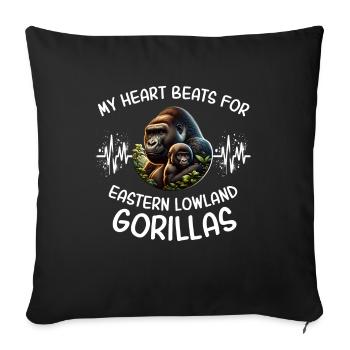 Ligne Gorilla Heart Gris - Housse de coussin décorative 45 x 45 cm - noir - Devant