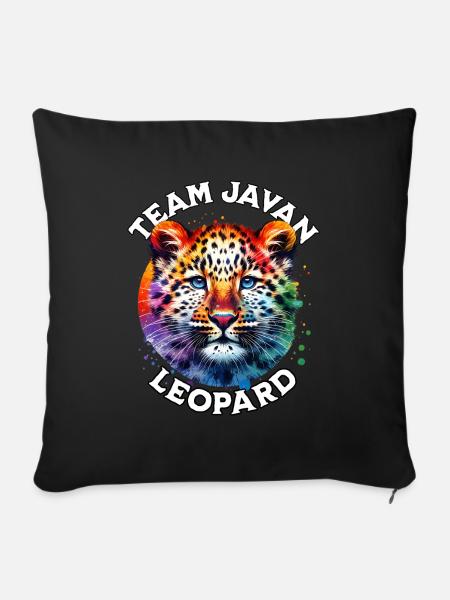 Java Leopard Sprüche - Sofakissenbezug 45 x 45 cm - Schwarz