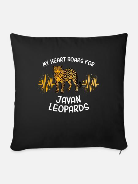 Java Leopard Herzlinie - Sofakissenbezug 45 x 45 cm - Schwarz