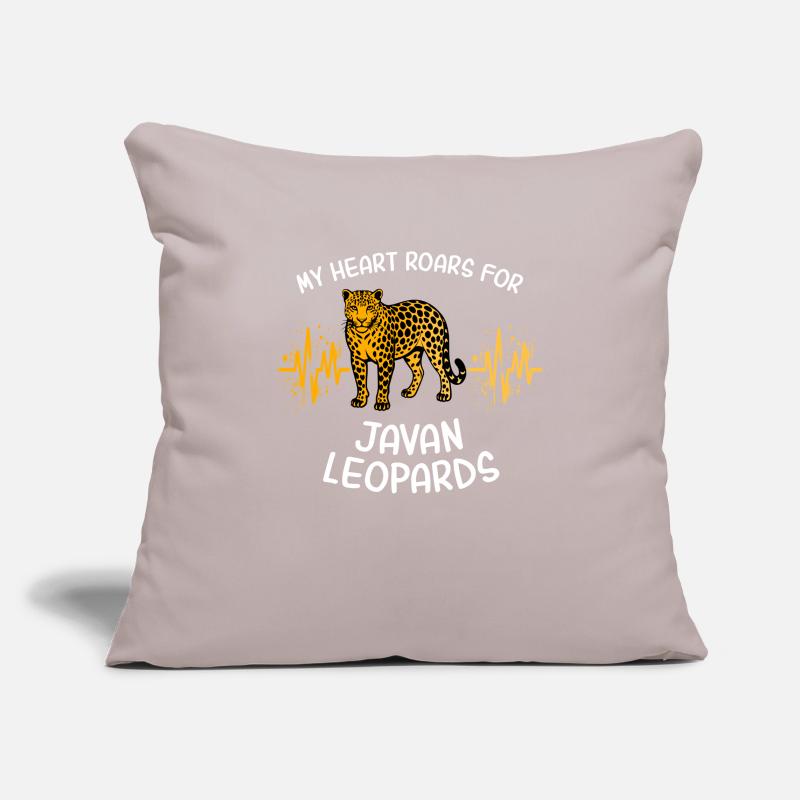 Gamme Java Leopard Heart Housse de coussin décorative 45 x 45 cm