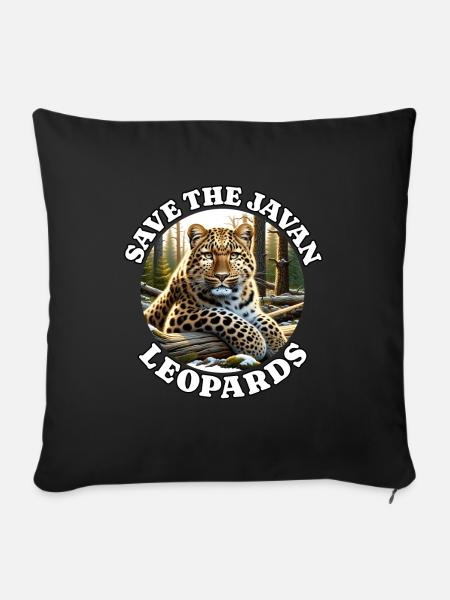 Java Leopard - Sofakissenbezug 45 x 45 cm - Schwarz